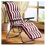 WIGSELBL Accent Liegestuhl, zusammenklappbar, mit verlängerter Fußstütze, gepolsterte Sessel mit verstellbarer Rückenlehne, Einzel-Sofasessel für Wohnzimmer (rot)