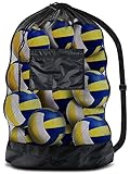 BROTOU Extra Große Ballnetz Große Ballsack Balltasche Netz Balltasche Fußball Meshbag für 8-15 Bälle Mehrzweck Sport Netztasche mit Kordelzug und Schultergurt Ballnetz (60.96 x 91.44 cm)