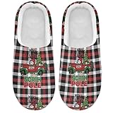 Caihoyu Hausschuhe für Damen und Herren, Memory-Schaum, warm, Plüsch, rutschfeste Gummisohle, leicht, Hausschuhsocken für Zuhause, Innenbereich, Größe XL, für Lieferungen bis zum Nordpol, Farbe 37 -