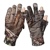 Taeku Camouflage Handschuhe, Leichte Vollfinger Jagdhandschuhe Zubehör Anti-Rutsch Tarnhandschuhe Angelhandschuhe für den Außenbereich (L)