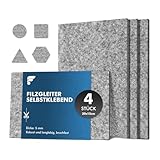 shinfly 5mm Filzgleiter Selbstklebend 4 Stück - (20x15cm) Möbelgleiter Filz Selbstklebend Zuschneiden, wie Sie möchten, Filzgleiter für Stühle Möbel Fußboden Stuhlbein (Grau)