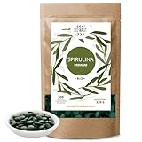 Bio-Spirulina 300 Tabletten. Maximale Dosis 3000 mg. 100% Spirulina-Algen von höchster Reinheit. Antioxidativ, natürlich und ohne Zusatzstoffe | Entgiftend/sättigend/vegan. Super-Food-Pille