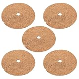 TOYANDONA 5 Stück Kokosfaser Mulchringe 30cm Rund Langlebige Baumschutzmatten Atmungsaktive Pflanzscheiben für Blumen und Pflanztöpfe Zuschneidbar Geeignet für Garten und Terrasse