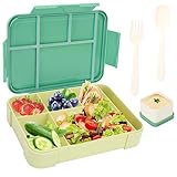 TSLBW Lunchbox für Erwachsene und Kinder, auslaufsichere Bento-Box, Lebensmittelbehälter, Bento-Aufbewahrungsbox in Lebensmittelqualität, Sandwich-Box, Bento-Boxen, auslaufsicher, BPA-frei (Grün)