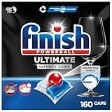 Finish Ultimate Infinity Shine Spülmaschinentabs – Geschirrspültabs für Tiefenreinigung, Fettlösekraft und Glanz mit Schutzschild – 2x80 Finish Caps