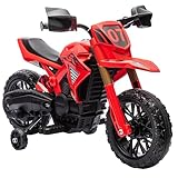 AIYAPLAY Kinder Elektro-Motorrad, 12V Kindermotorrad mit Stützrädern, Kinderfahrzeug mit Hupe und Startgeräusch, 3 km/h, für 3-8 Jahre Kinder, max. 30 kg, Rot
