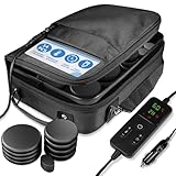 Professioneller Heiße Steine Erwärmer, Massagesteinwärmer-Set, Tragbares Elektrisches Hot Stone Massage Set, 14 Stück Heiße Massagesteine aus Basalt, Für Massagetherapy&Entspannung&SPA-Behandlung