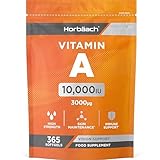Vitamin A Hochdosiert 10000 IE | 1 Jahr Vorrat | Augenvitamine | Retinol für Haut, Zellen & Immunsystem | Horbaach