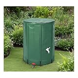 HOFUNTRE Faltbare Regenwassersammeltonne，Regenwassertank ，Heißversiegeltes Gespleißtes Gewebe, Stabile Und Langlebige Struktur, Geeignet for Verschiedene Wassernutzungsszenarien(Green,380L)