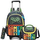 HTgroce Schulranzen Rucksack Trolley mit Rollen für Jungen Schultasche Kinderrucksack 2. klasse