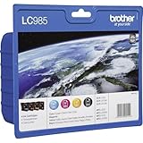 Brother LC985 Value Pack Original Tintenpatronen (für Brother DCP-125C, DCP-140W, DCP-315W, DCP-515W, MFC-J220, MFC-J265W, MFC-J410, MFC-J415W) CMYB 4 PACK Multi-pack