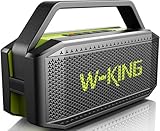 W-KING Musikbox Bluetooth Lautsprecher Box Groß, (100W MAX) 60W Tragbar Party Lautsprecher Boxen Bluetooth Stereo IPX6 Wasserdicht Boombox Outdoor, Großer Passiver Radiator-Tiefer Bass/40H/TF/AUX/EQ