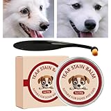 Natürlicher Tränenfleckenentferner-Balsam für Hunde und Katzen, 40 g, entfernt sanft Tränenflecken, verhindert Tränenflecken & reduziert Rötungen, sichere und nicht reizende Formel mit Bürste