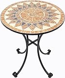 FRANK FLECHTWAREN Tisch Mosaik mit Metallgestell, rund Ø70 x 76 cm Höhe dazu passend separat zu bestellen Klappstuhl Mosaik Best.Nr. B004TGZMNG
