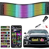 JDVOOTD Flexibler LED Anzeigetafel, 37 x 9.2cm LED Namensschild Programmierbar, Bluetooth Smart App Led RGB Panel für Spielzimmer, Party, Werbetafel, Auto, LKW, Bar, Geschenk