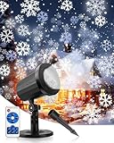 KALAHOL Weihnachten Schneeflocke Projektor Lichter, Fernbedienung, wetterfest, LED Projektor Weihnachten Aussen für Christmas, Dekoration von Weihnachtsfesten und Partys