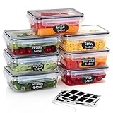 Aethelkeen 7x840ml Frischhaltedosen mit Deckel, Gefrierdosen & Meal Prep Boxen, BPA-frei, luftdicht, stapelbar – Aufbewahrungsboxen für Küche & Essen Box