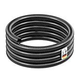Wiltec Flexibler Förderschlauch 5m Spiralschlauch 38mm (1 1/2') schwarz mit Verstärkungsspirale Bewässerung Wasser Teich