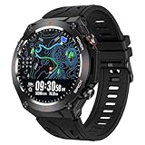 GPS Smartwatch Herren Barometer Militär Uhr Kompass Höhenmesser Outdoor Sportuhr Fitnessuhr Telefonfunktion Gesundheitsuhr Blutdruck Pulsuhr Schrittzähler Laufuhr Aktivitätstracker Military Watch