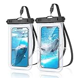 YOSH wasserdichte Handyhülle [2 Stück], 6,8 Zoll IPX8 Unterwasser Handyhülle, Wasserfeste Handytasche für iPhone 15 14 13 12 11 Pro XS XR SE 8 7 Samsung S24 S23 S22 Xiaomi Huawei - Kristallklar