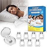 4 Paar Anti Schnarch Nasenclip,Wiederverwendbares Silikon Nasendilator,Nasenklammer gegen Schnarchen für Besseren Atmen und Schlaf,für Herren und Damen(Transparent)