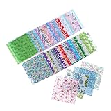 STOBOK Bastelstoff Quadrate 50 Stück DIY-Stoff Kind Patchwork Kattun Quiltquadrate Bündeln