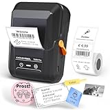 SUPVAN T50M Pro Etikettendrucker Bluetooth mit wasserfeste breite Etiketten, Handys- und PC-kompatibel, für Einzelhandel, Büro, Organisation, Schule und Zuhause
