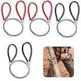 4 Stück Seilsäge, Edelstahl Drahtsäge, Taschensäge,Handkettensäge, Schnursäge mit Seilgriff, Tragbare Sägedraht Hand Kettensäge für Outdoor Camping Baum Holz Schneiden Überlebensausrüstung