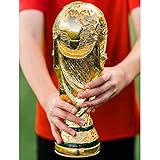 BURUVO World Cup Replica 2022 Fans Souvenir Modelle Statue Fans Wettbewerbe Gewinner Trophäenüberzug Goldharz Fußball Souvenir Award Geschenk (Color : Gold Trophy, Size : 36cm/14.17in)