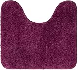 Brandsseller WC Vorleger 45x50 cm mit Ausschnitt aus weichem Mikrofaserstoff rutschfeste Badteppichmatte für Toilette WC-Lila