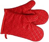 Premium Anti-Rutsch Ofenhandschuhe (1 Paar) bis zu 240 °C - Silikon Extrem Hitzebeständige Grillhandschuhe BBQ Handschuhe - Backofen Handschuhe, zum Kochen, Backen, Barbecue Isolation Pads (rot)