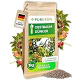 Purgrün® Bio-Obstbaum-Dünger 1 kg – Organisch-mineralische Rezeptur – Feinkörniges Krümelgranulat – NPK 6+3+8 – Mit Magnesium für große, aromatische Früchte – Verbessert die Bodenqualität