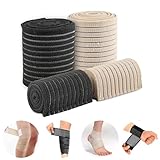 Kompression Bandage, 4 Elastische Bandage Selbstklebend Kniebandage Sport, Atmungsaktive Wadenbandage Kompression Damen und Herren, Sport Kompressionsbandage Einstellbare Kniestütze mit Kompression
