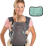 Infantino Flip Advanced 4-in-1-Trage mit Lätzchen – ergonomisch, umwandelbar, mit der Vorderseite nach innen und nach außen gerichtet, für Neugeborene und ältere Babys, 3,6–14,5 kg