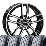 4 Kompletträder Sommerräder Sommerkompletträder Mercador 7,5x18 ET 40 5x112 Schwarz poliert mit 225/45 R18 95Y NEX N Fera Sport XL