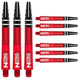 RED DRAGON Nitrotech Dart-Schäfte, 3 Stück pro Packung (9 Schäfte insgesamt) mit Punktekarte, rot, M