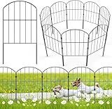 WELDUN Gartenzaun 10 Stücke Metall Zaunelemente Dekoration Zaun für den Garten 320 cm (L) x 61 cm (H), Gitterzaun Set Oberbogen Zaun Garten Zaun für Hunde