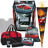 Pridera Speed Monster - Auto - Como Spirit Schulranzenset 8tlg. mit Sporttasche Trinkflasche Schultüte M