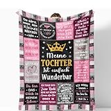 ZQYMM Geschenk für Tochter, Tochter Geschenke von Mama, Mutter,An Meine Decke, Kuscheldecke, Beste Geburtstag Weihnachten Geburtstagsgeschenk (Für Töchter, 220x150cm)
