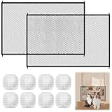 2 Stück Türgitter Katze 110x72 cm Türschutzgitter Ohne Bohren Katze, Hundetürgitter mit 8 Klebehaken, Treppenschutzgitter Hund Hundebarrieren, Türgitter für Hunde Katzen für Treppen, Korridore, Küchen