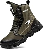 DKLOVIFU Sicherheitsschuhe Herren Men Shoes Security Schuhe Herren Winter Black Shoes For Men Feuerwehr Stiefel Schuhe Damen Gefüttert Sicherheitsschuhe S3 Ohne Schnüren Herren