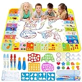 Aqua Wasser Doodle Matte, 120×100cm Aqua Magic Doodle Matte mit Spielzeug Kinderspielzeug ab 1 2 3 Jahre Geburtstag Geschenke für Kinder