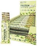 IronMaxx Protein & Nut Proteinriegel - Pistachio White Choc 24 x 45g | High-Protein-Bar mit echten Pistazien | Eiweißriegel glutenfrei, ohne zugesetzte Zucker und palmölfrei