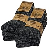 6 Paar Norweger Socken mit Wolle Damen & Herren Wintersocken Schwarz Grau Anthrazit 10500 (Anthrazit 43-46)