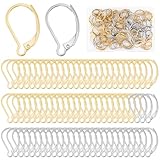 80 Stück Ohrhaken, Geschlossen Ohrring Haken in Gold, Kupfer Ohrringhaken mit Offener Schleife, Ohrringe Basteln ﻿für DIY Ohrring Schmuck Herstellung