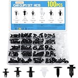 JatilEr 100 Stück Befestigungsclips Auto Clips Set, 6 Arten Türverkleidung Clips Nylon Stoßstange Spreiznieten Karosserie Clips Kunststoffniete Befestigungssatz Clips für Auto