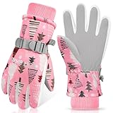CYCLESPEED Kinder Winddicht Winterhandschuhe Warm Skihandschuhe Wasserdicht für 4-12 Jahre Mädchen Jungen Fahrradhandschuhe Outdoor Snowboarding