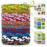 Armband Set, 10 Stück Lederarmband + 90 Cartoon-Aufkleber Freundschaft Armbänder Kinder Erwachsene Camping Zubehör, Reise Travel Gadgets, Urlaub Klassenfahrt Summer Must Haves