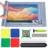 VFANDV Puzzle Matte, Puzzlematte 1000 1500 2000 3000 Teile Puzzle Teppich Puzzle Rollmatte - Tragbare Puzzlematte Puzzle Roll Storage Mat, 100 * 140CM Grau