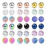 Rajnard Edelstahl & klares Acryl Piercing Kugel Ersatzkugeln Körperschmuck Piercing 14G 5mm Kugeln für Frauen Männer